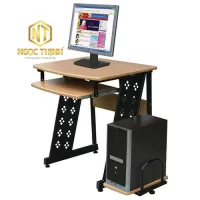 Bàn máy tính khung thép sơn tĩnh điện kết hợp gỗ ép chân không BMT11